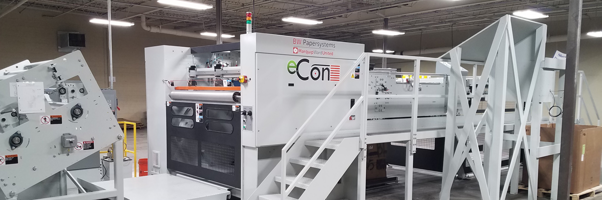 Neuer eCon Doppelrotations-Folioquerschneider für Printed Specialties USA Neuer eCon Doppelrotations-Folioquerschneider für Printed Specialties USA