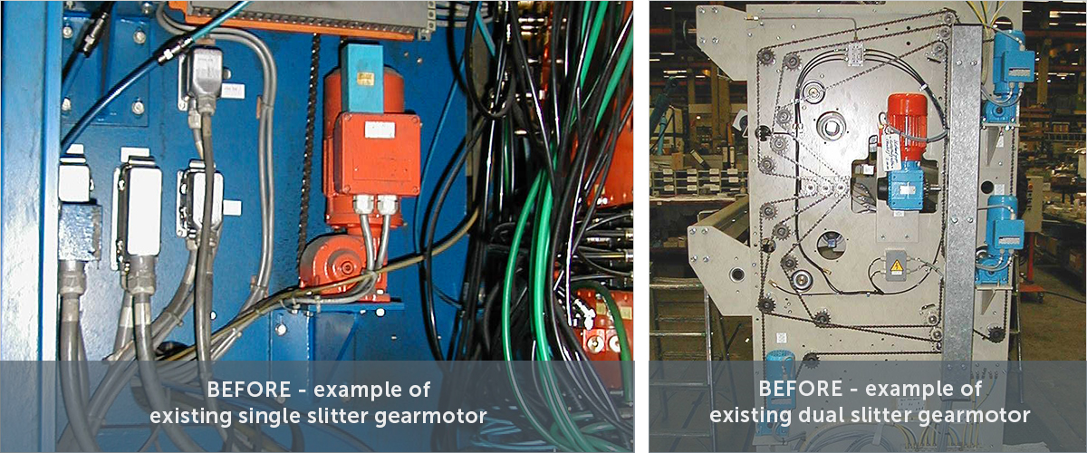 TIP F 1240 Replacement of obsolete gearmotor for positioning of slitter unit